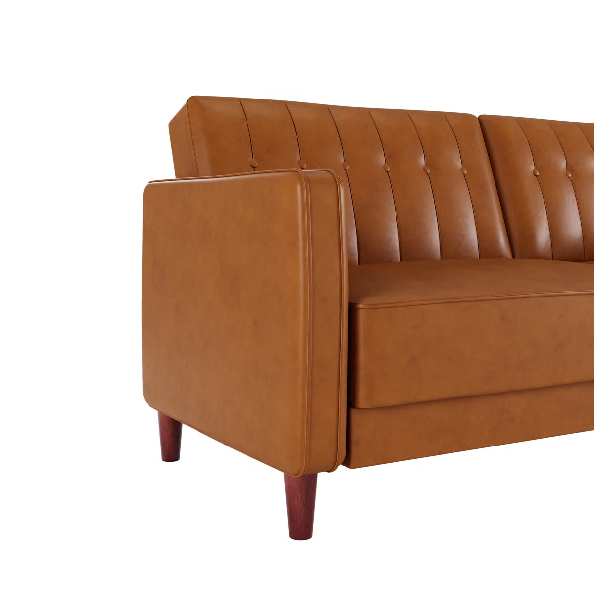 Chen 81.5'' Faux Leather Convertible Sofa