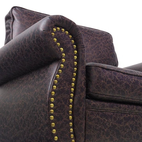 Chen 71.5'' Wide Faux Leather Loveseat Rolled Arm Sofa