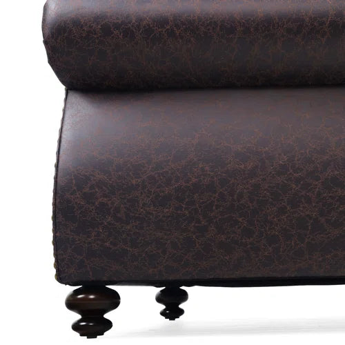 Chen 71.5'' Wide Faux Leather Loveseat Rolled Arm Sofa