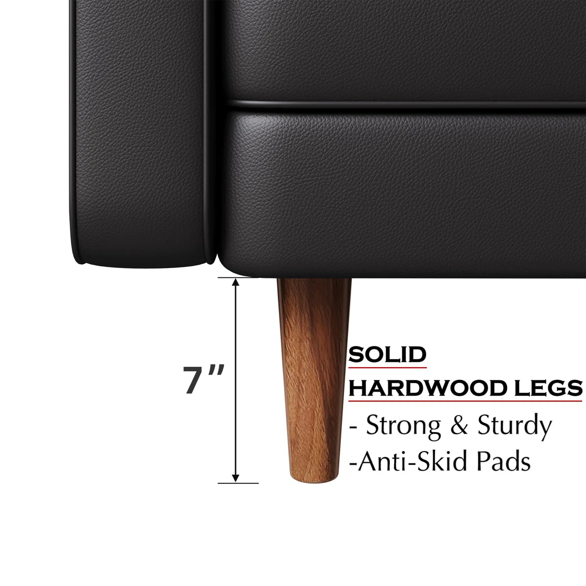 Chen Leather Mid Century Modern Upholstered Square Arm Sofa and Loveseat By George Oliver